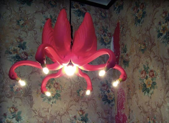 люстра,зал,идея,лампа,поделка,сделай сам,фламинго